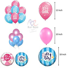 Baby Shower Decorations Combo Kit 64 Pcs, Baby Shape & Feet Foil Balloons Items, Pastel Foil Curtains, Mom To Be Sash, Metallic & Theme Balloons Decoration Props For Home  With Decorative Service At Your Place.