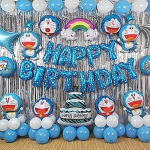 Doraemon Decoration Pack Of 72Pc For Birthday Party Decoration/ Birthday Party For Kids/ Kids Room Decoration Pack  With Decorative Service At Your Place.