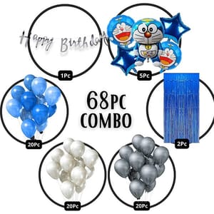 Doraemon Decoration Pack Of 68Pc For Birthday Party Decoration/ Birthday Party For Kids/ Kids Room Decoration Pack  With Decorative Service At Your Place.