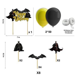 Batman Birthday Decorations Avengers Theme Combo Kit Banner Curtain Star Balloons 109 Pieces Boys Girls Adults  With Decorative Service At Your Place.