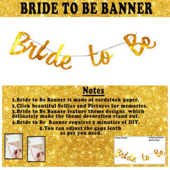 Bride To Be Decoration Set Combo - 50Pcs With Bride To Be Banner, Metallic Balloons, Confetti Balloon With Sash And Headband /Bridal Shower Decorations Items/Bachelorette  With Decorative Service At Your Place.