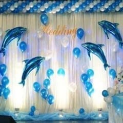 Underwater Balloons Birthday Decorations Items For Kids-54Pcswith Marine Animals Starfish Fish Balloon Banner For Party/Mermaid/Under The Sea/Fishing/Shark Theme ,Rubber(Multi)  With Decorative Service At Your Place.