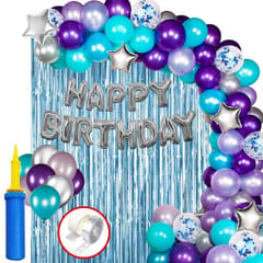 Little Mermaid Party Decorations Birthday Supplies For Girls Mermaid Latex Balloon Kit With Mermaid Backdrop Fringe Silver Curtains Under The Sea Party Decoration (Birthday) 95 Pcs With Decorative Service At Your Place.