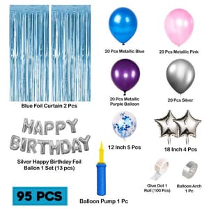 Little Mermaid Party Decorations Birthday Supplies For Girls Mermaid Latex Balloon Kit With Mermaid Backdrop Fringe Silver Curtains Under The Sea Party Decoration (Birthday) 95 Pcs With Decorative Service At Your Place.