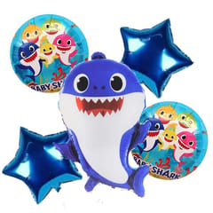 64 Pcs 1St Birthday Decoration For Boys Theme Baby Shark First Year Birthday Decoration Led Light Decor Sea World Aquatic Shark Foil Balloon Garland  With Decorative Service At Your Place.