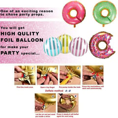 Donut Theme Birthday Decorations Combo Kit - 52Pcs Set - Pastel Balloons For Birthday With Decorative Service At Your Place.