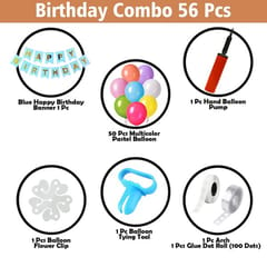 Rainbow Theme Birthday Party Decoration With Happy Birthday Backdrop Banner And Foil Balloons 56Pc With Decorative Service At Your Place.