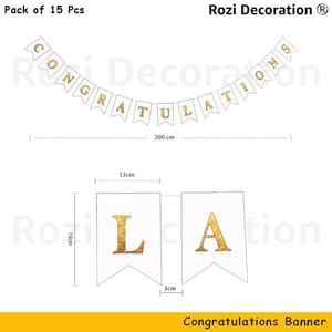 Congratulations" Banner, Balloon, Curtain- Combo Of 54 Pc With Decorative Service At Your Place.