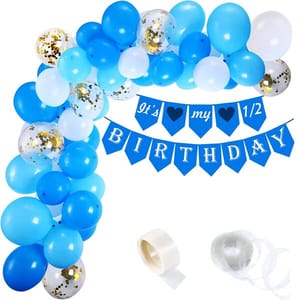 Half Birthday Decorations For Baby Boy Combo - 48Pcs Items Set For 6 Months Birthday Decorations For Girl - 1/2 Birthday Decorations For Girls  With Decorative Service At Your Place.