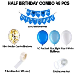 Half Birthday Decorations For Baby Boy Combo - 48Pcs Items Set For 6 Months Birthday Decorations For Girl - 1/2 Birthday Decorations For Girls  With Decorative Service At Your Place.