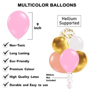 Naming Cermony Pink Decoration Combo (105 Pcs), Naming Ceremony Party Items, Party Decoration Supplies (Balloons Arch Kit, Banner, Fairy Lights)  With Decorative Service At Your Place.
