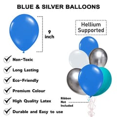 Naming Cermony Blue Decoration Combo (103 Pcs), Naming Ceremony Party Favors, Party Decoration Supplies (Balloons, Banner, Fairy Lights) With Decorative Service At Your Place.