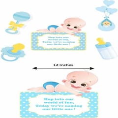 Baby Boy Blue Naming Ceremony Foil Decor Kit (59 Piece Combo)  With Decorative Service At Your Place.