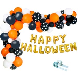 Halloween Decorations Balloons Garland Kit - Pack Of 56 Pcs - Latex Balloons Balloon Decoration Set For Halloween Party Decorations Supplies, Halloween Party With Decorative Service At Your Place.