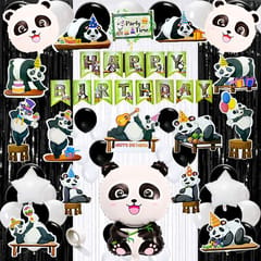 Panda Latex & Paper Panda Theme Birthday Decorations Set Black And White Balloons For Decoration (Pack Of 65, Black & White)  With Decorative Service At Your Place.