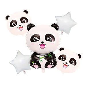 Happy Birthday Panda Theme Decoration Black And White Balloons Black Banner Star 5 Pcs Panda Foil Balloons Panda Birthday Decoration Items (Pack Of 46, Black & White)  With Decorative Service At Your Place.