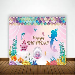 Little Mermaid Party Decorations Birthday Supplies For Girls Mermaid Latex Balloon Kit With Mermaid Backdrop Fringe Silver Curtains Under The Sea Party Decoration (Birthday) 77 Pcs With Decorative Service At Your Place.