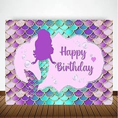 Little Mermaid Party Decorations Birthday Supplies For Girls Mermaid Latex Balloon Kit With Mermaid Backdrop Fringe Silver Curtains Under The Sea Party Decoration (Birthday) 74 Pcs With Decorative Service At Your Place.