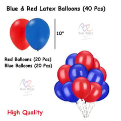 Spiderman Theme Birthday Decorations Kit Combo Of 52 Pcs For Baby Kids Boys, Spiderman Foil Balloon, Birthday Sash & Banner, Blue & Red Balloons, Silver Curtains  With Decorative Service At Your Place.