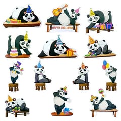 Happy Birthday Panda Theme Decoration Black And White Balloons White Curtain Panda Theme Cutouts Props & Cake Topper Panda Birthday Decoration Items (Pack Of 60, Black & White)  With Decorative Service At Your Place.