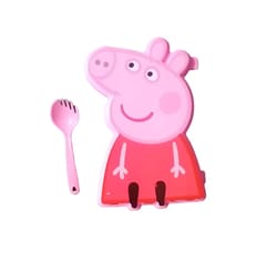 Lunch Box Peppa Pig Blue and Pink Plastic for Back to School Kids 1 Containers 1Lunch Box (400 ml) (Colour as per Availability)