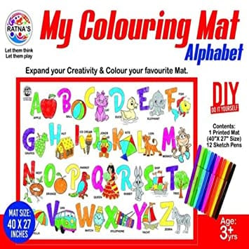 My Colouring MAT for Kids Reusable and Washable (ABCD) GIFT, RETURN GIFT, GIFT FOR KIDS, ART AND CRAFT, DRAWING, COLOURING SET, FOR GIRLS, FOR BOYS, BIRTHDAY GIFT