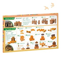 MOPOLOGY Monuments of India Sun Temple and Gateway of India Construction, Puzzles Set - Educational Toy for Boys & Girls Above 5 Years, Gift for Kids, Gift for Back to School, Return Gift