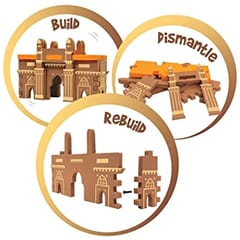 MOPOLOGY Monuments of India Sun Temple and Gateway of India Construction, Puzzles Set - Educational Toy for Boys & Girls Above 5 Years, Gift for Kids, Gift for Back to School, Return Gift