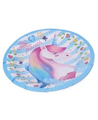 All Party Product Theme Based Party Product Cartoon Print Birthday Party Supplies ( 10" Plate) (Unicorn Blue)