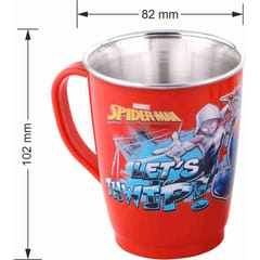 Topaz Spiderman Set 1 Glass Mug Bowl Double Wall Stainless Mugs for Kids New Year Gift Christmas Gift for Kids Birthday Gift Disney Princess Printed Stainless Steel Bowl & Cup for Kids