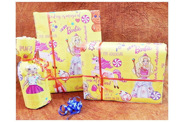 BARBIE Wrapping Paper Gift Wrapping Paper Roll Design for Wedding,Birthday, Gifts Size - 50.5 x 70.5 cm (BARBIE, Character Theme pack of 10)