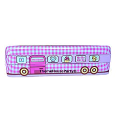 Wheel PENCIL BOX for storing stationery like pencil, pen etc BEST RETURN GIFT, BIRTHDAY GIFT (PINK BUS NEW)