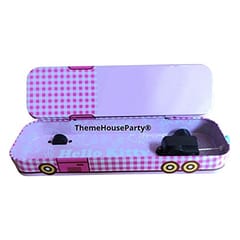 Wheel PENCIL BOX for storing stationery like pencil, pen etc BEST RETURN GIFT, BIRTHDAY GIFT (PINK BUS NEW)