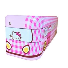 Wheel PENCIL BOX for storing stationery like pencil, pen etc BEST RETURN GIFT, BIRTHDAY GIFT (PINK BUS NEW)