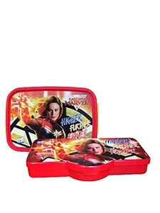 Theme Pencil Box & Lunch Box Combo Gift Set for Birthday & Party Return Gifts Happy Time Combo Junior Kids Tiffin Box for School with 70 Gram, Set of 1 (Captain Marvel)
