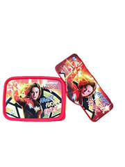 Theme Pencil Box & Lunch Box Combo Gift Set for Birthday & Party Return Gifts Happy Time Combo Junior Kids Tiffin Box for School with 70 Gram, Set of 1 (Captain Marvel)