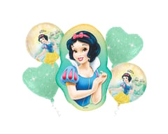 Disney Princess Snow White Combo of 5 Pcs includesd 1 Foil Balloons, 2 round shape foil balloon and 2 star shape foil balloon of Princess Theme Parties and Birthday Decorations