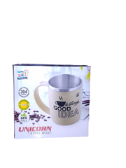 Unicorn Steel Mug Coffee Mug with Lid 400 ml Coffee Mug with Quote Latte Cafe Mocha Coffee Latte Love(Print Color AS PER Availability)