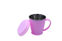 Stainless Steel Feast Gift Set of Glass Bowl & Mug & 2 Spoons for Kids 5pcs (Set of 1) (Pink)