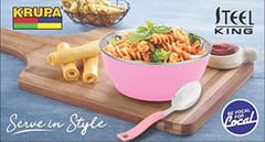 Bowl Double Wall Stainless with Steel Spoon for Office Best Gift for Birthday Bonito Gift Set 225ml Color as per Availability (Set of 1) ( colour as per available )