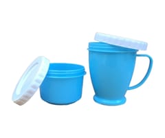 Coffee Mug with Container & lid Ideal for Gifting Birthday Gifts Capacity 300ml Cup and 225ml Color as per Availability (Set of 1 New) Colour As Pr Availability