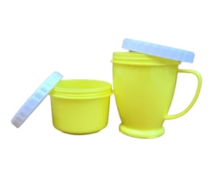 Coffee Mug with Container & lid Ideal for Gifting Birthday Gifts Capacity 300ml Cup and 225ml Color as per Availability (Set of 1 New) Colour As Pr Availability