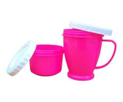 Coffee Mug with Container & lid Ideal for Gifting Birthday Gifts Capacity 300ml Cup and 225ml Color as per Availability (Set of 1 New) Colour As Pr Availability