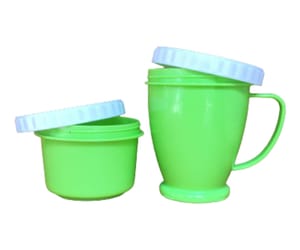 Coffee Mug with Container & lid Ideal for Gifting Birthday Gifts Capacity 300ml Cup and 225ml Color as per Availability (Set of 1 New) Colour As Pr Availability