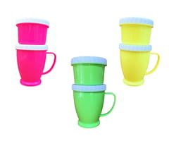 Coffee Mug with Container & lid Ideal for Gifting Birthday Gifts Capacity 300ml Cup and 225ml Color as per Availability (Set of 1 New) Colour As Pr Availability