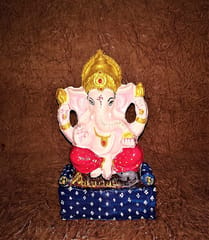 Shadu Clay Ganesha Idol 18cms Approx DIY Kit Mould Make Color n Decorate Ganesh Idol Eco-freindly Murti Used Art and Craft Rs 200 Coloring kit n moti mala Free (DIY Kit Ganesha)