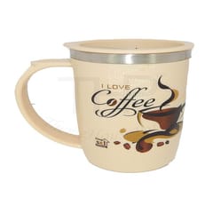 Unicorn Steel Coffee Mug with Lid 400 ml (Print Color AS PER Availability)