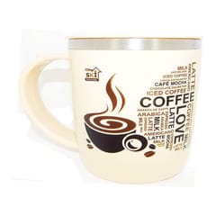 Unicorn Steel Coffee Mug with Lid 400 ml (Print Color AS PER Availability)