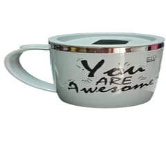 Unicorn Steel Coffee Mug with Lid 400 ml (Print Color AS PER Availability)