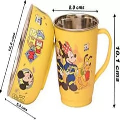 TOPAZ Mickey Mouse cup and bowl set 1 New Year Gift festive gift Christmas gift for kids birthday gift valentine gift bowl and cup set 1 Forzen Printed Stainless Steel Bowl & Cup for Kids